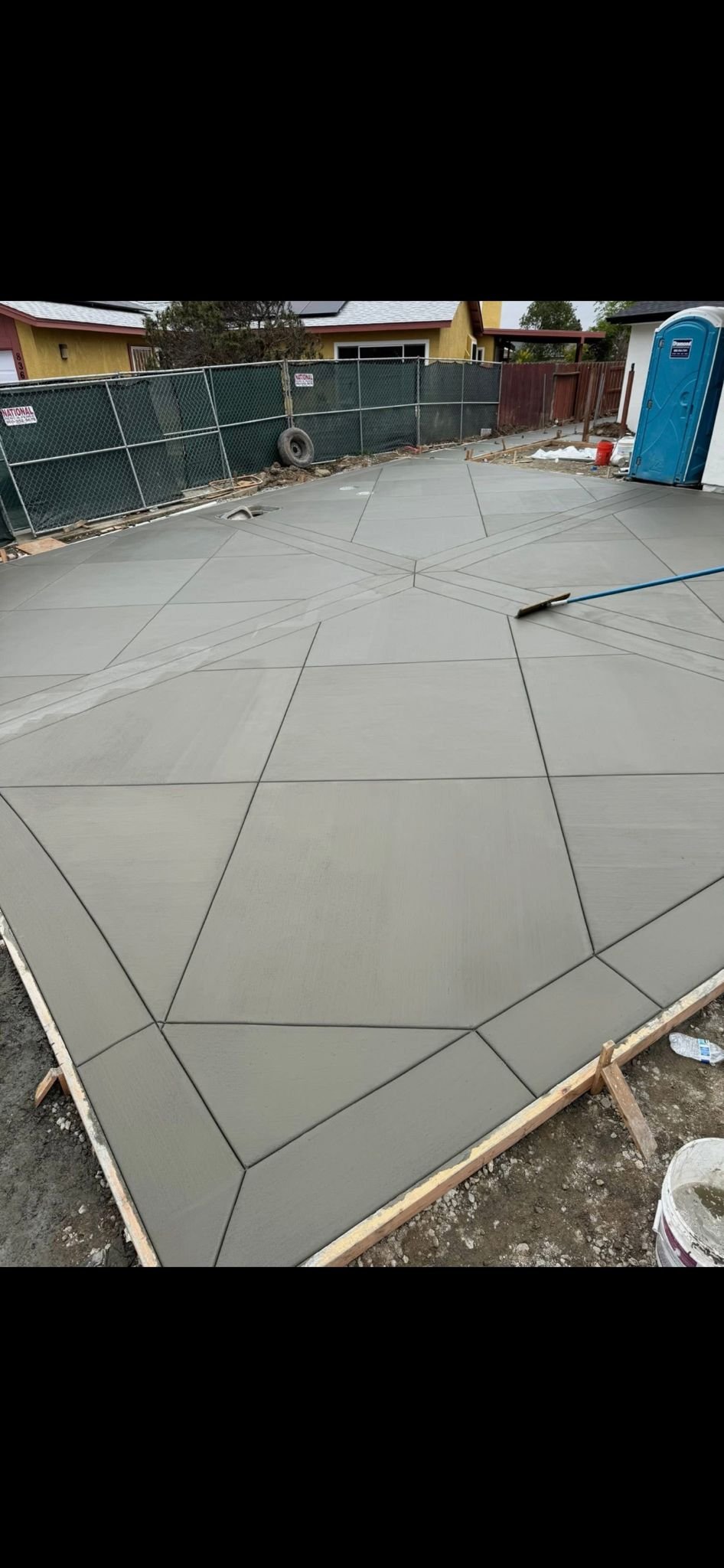 Geometric Concrete Patio Design